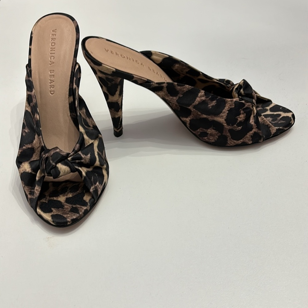Veronica Beard Leopard PeepToe Heels